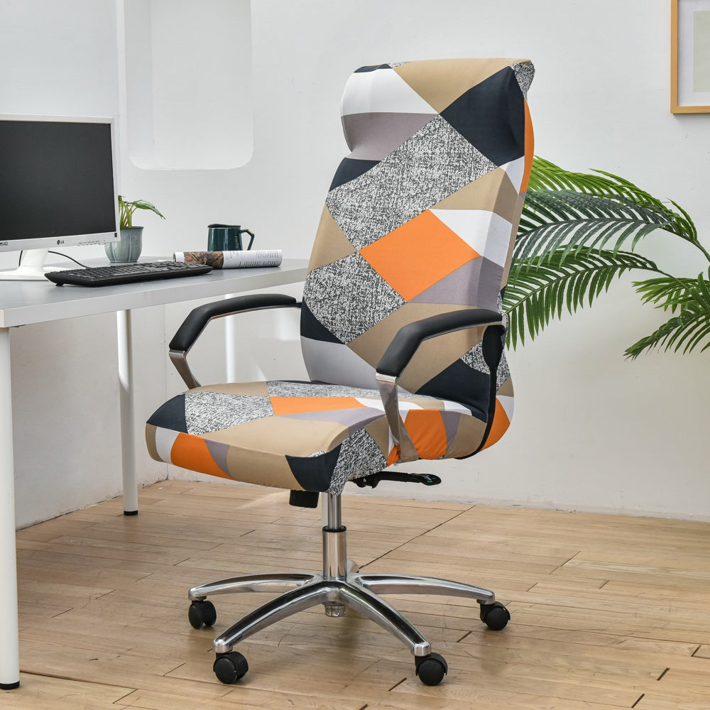 Office Zipper Chair Cover Rotating Computer Hotel Chair Cover One-Piece