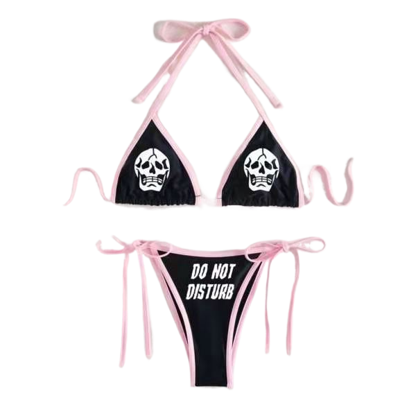 Offset-printed skull bikini