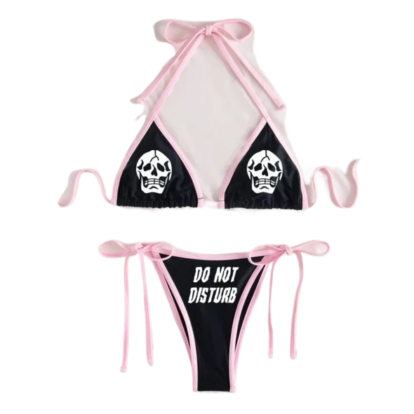 Offset-printed skull bikini