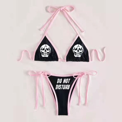 Offset-printed skull bikini