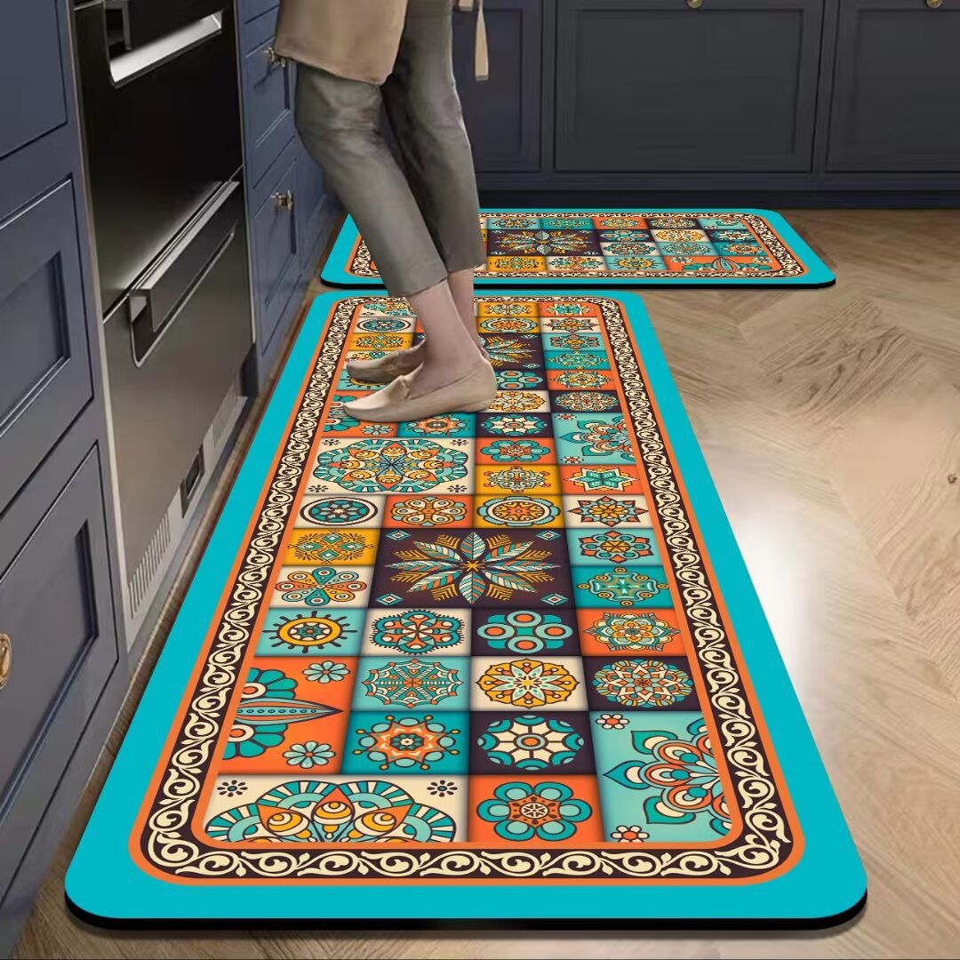 Oil-proof, stain-proof, erasable and no-wash kitchen floor mat