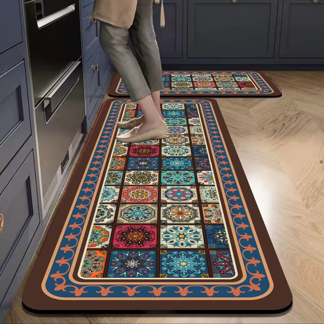 Oil-proof, stain-proof, erasable and no-wash kitchen floor mat