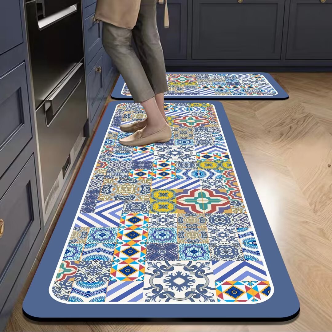 Oil-proof, stain-proof, erasable and no-wash kitchen floor mat