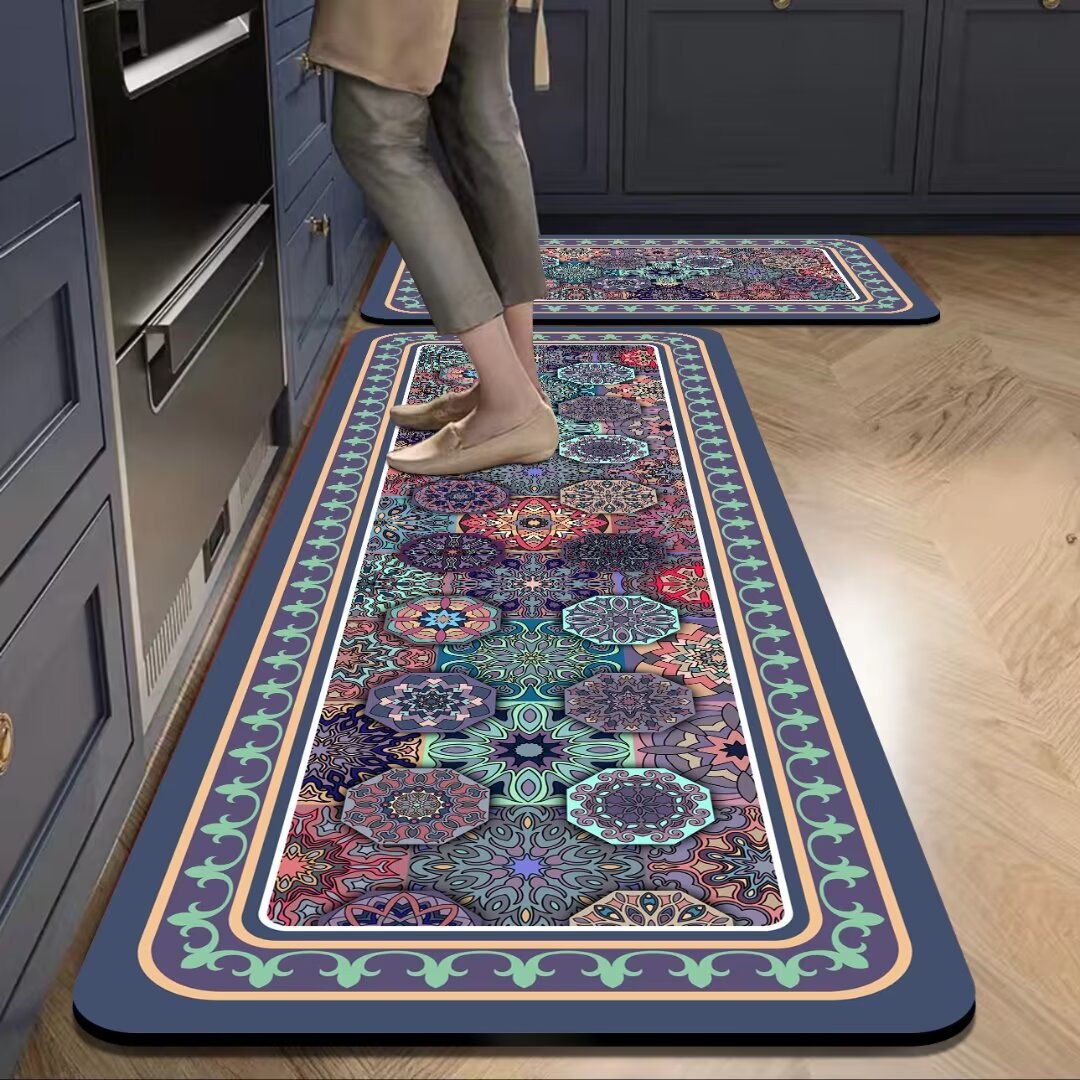 Oil-proof, stain-proof, erasable and no-wash kitchen floor mat