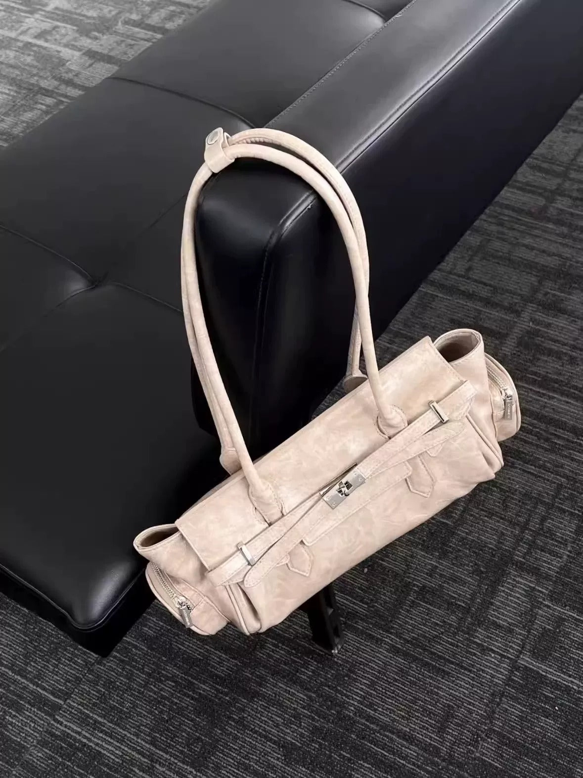 Oil Wax Leather Shoulder Bag