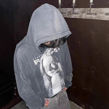 Old Washed terry Hooded Sweater