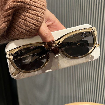 Olive green cat-eye sunglasses for women