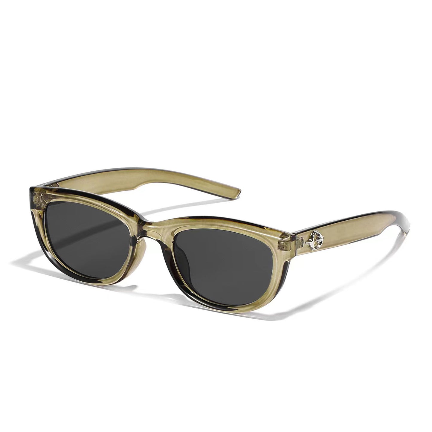 Olive green cat-eye sunglasses for women