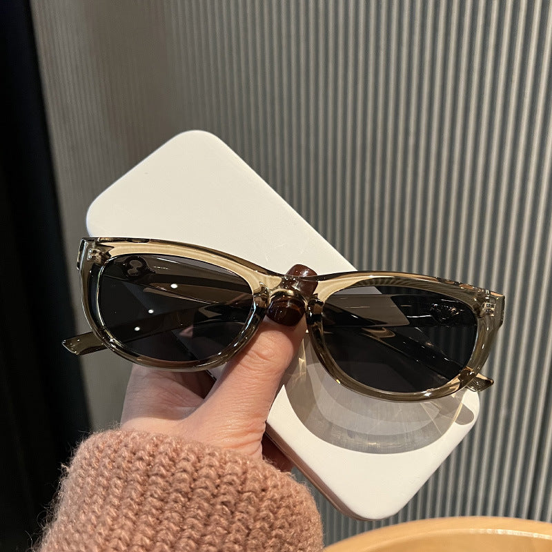 Olive green cat-eye sunglasses for women