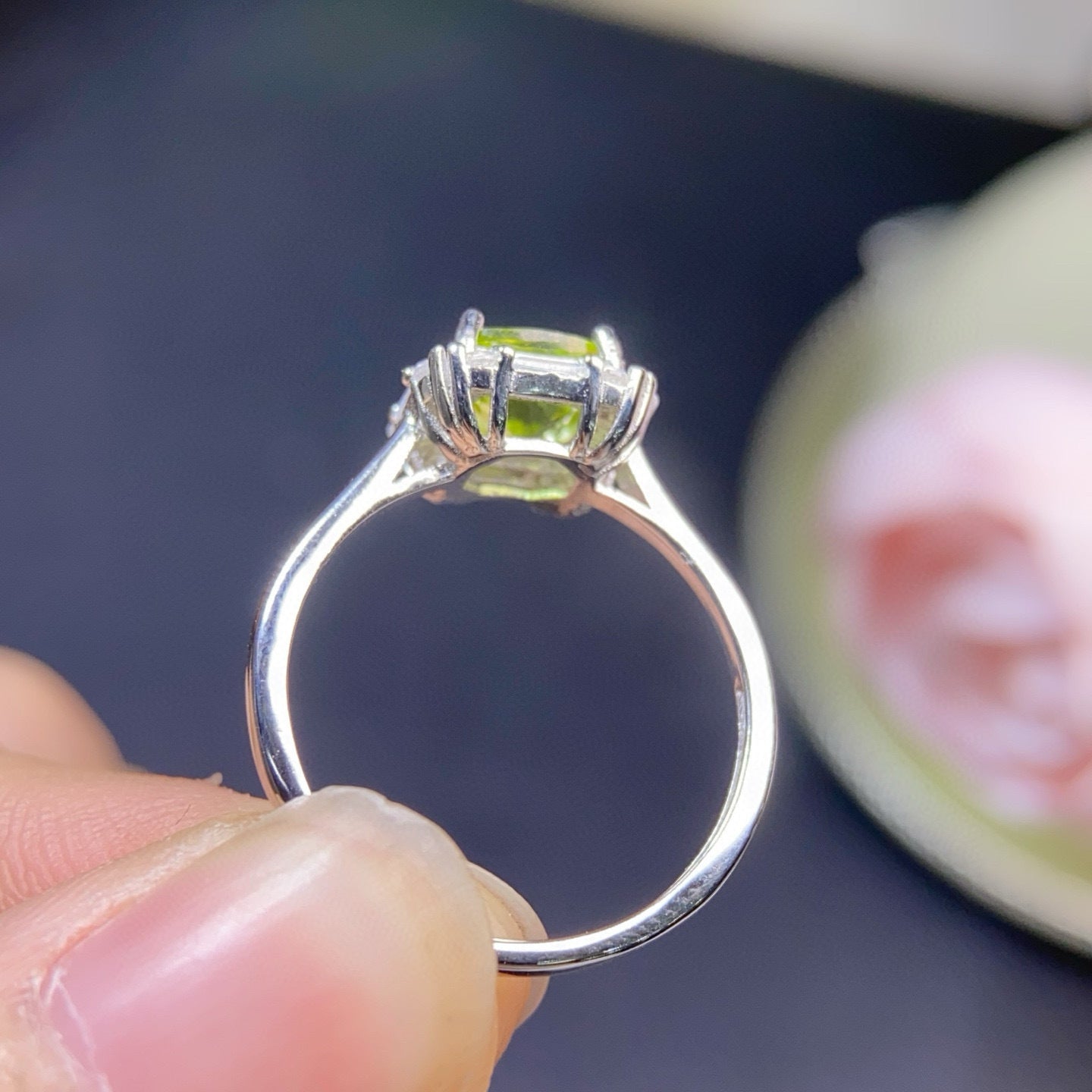 Olivine Silver Ring