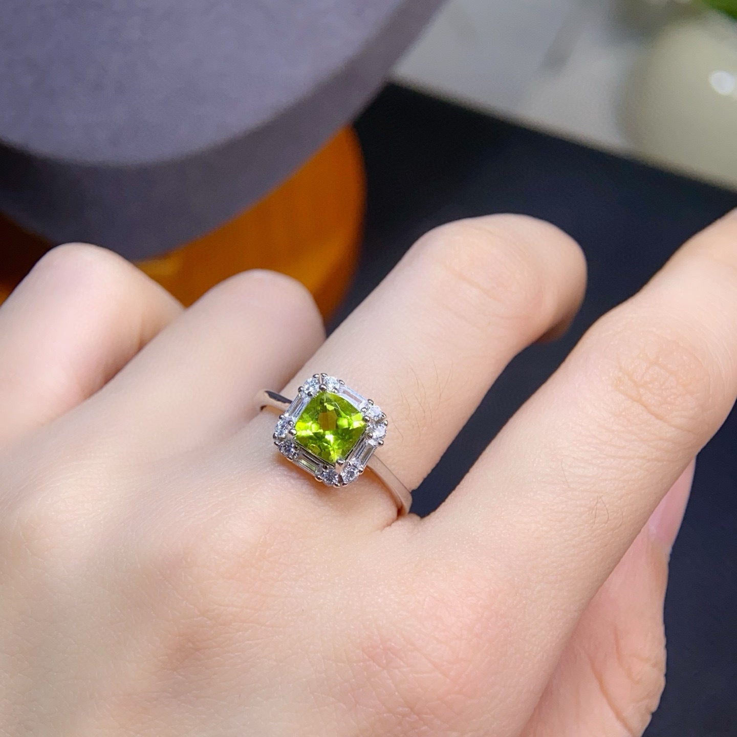 Olivine Silver Ring