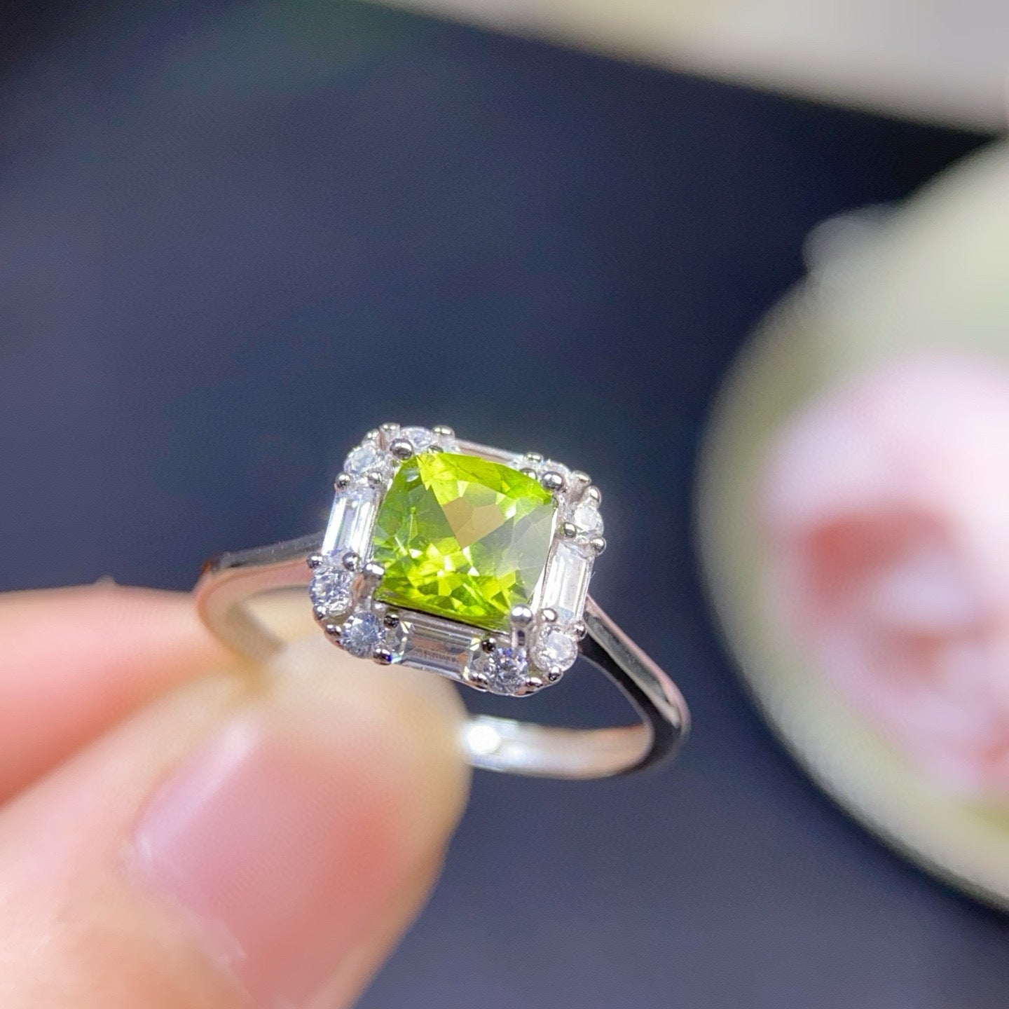 Olivine Silver Ring