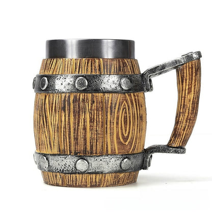 One Piece Large-Capacity Wooden Barrel Beer Mug Anime Merchandise 304 Stainless Steel Water Cup Prop Cup Mug