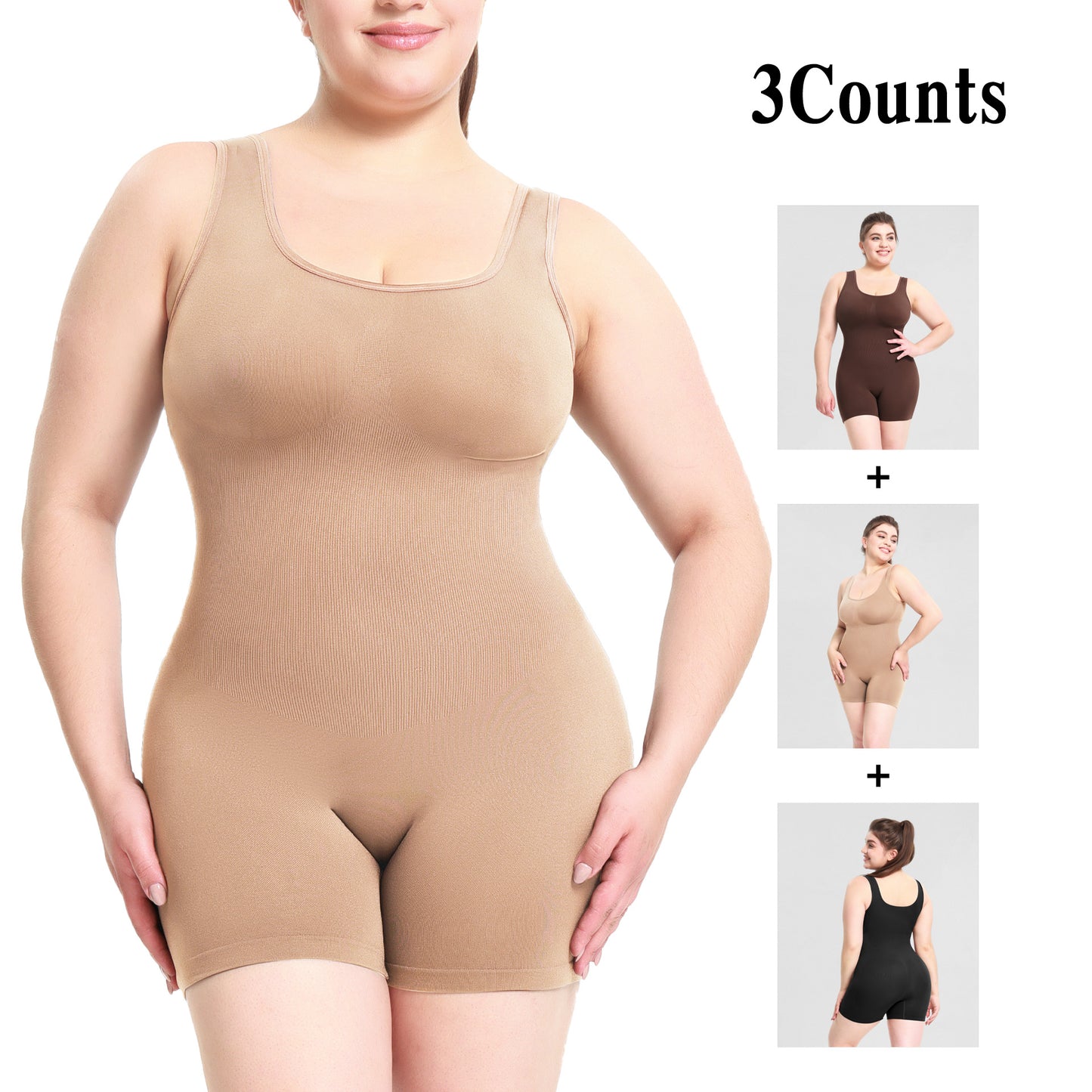 One-piece shaping and slimming body garment