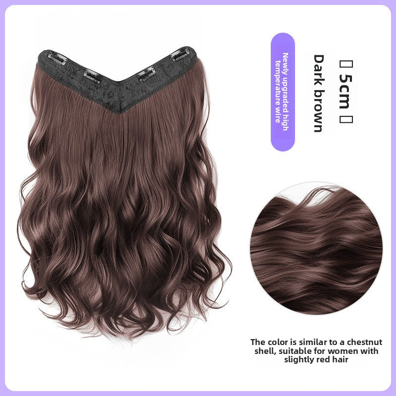 One-piece V-shaped wave hair extension