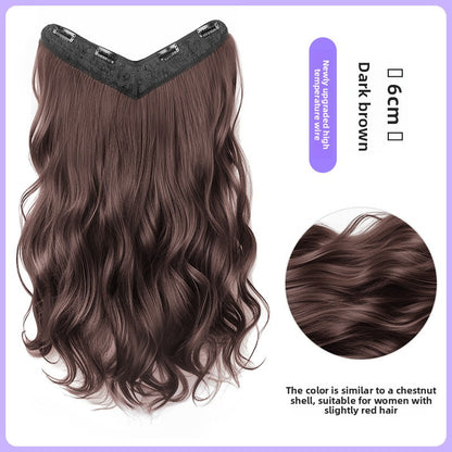 One-piece V-shaped wave hair extension