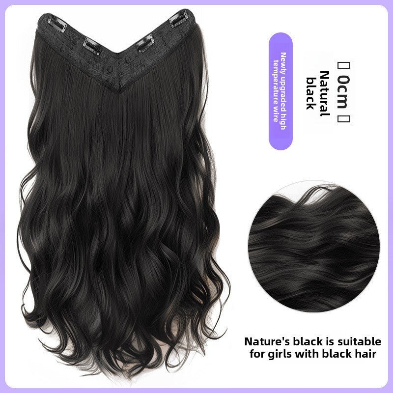 One-piece V-shaped wave hair extension