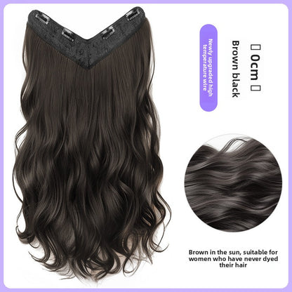 One-piece V-shaped wave hair extension