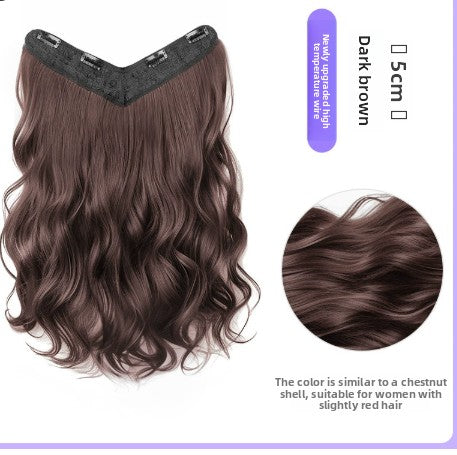 One-piece V-shaped wave hair extension