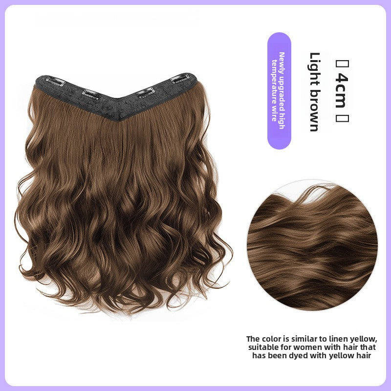 One-piece V-shaped wave hair extension