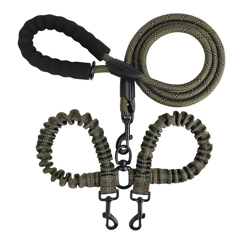 One retractable double-ended pet leash