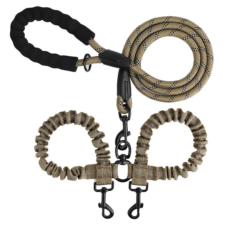 One retractable double-ended pet leash