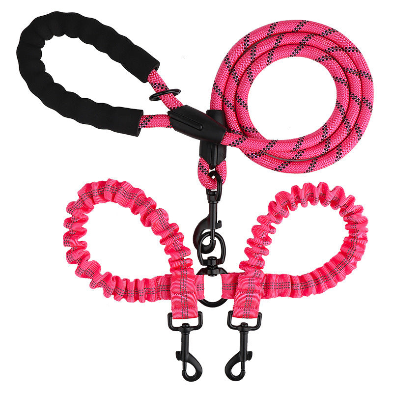 One retractable double-ended pet leash