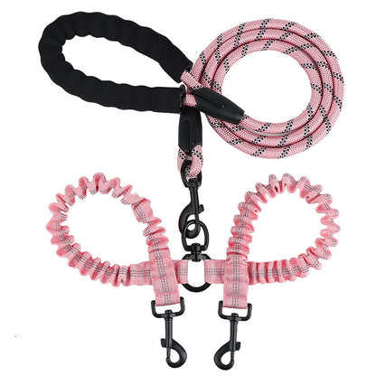 One retractable double-ended pet leash