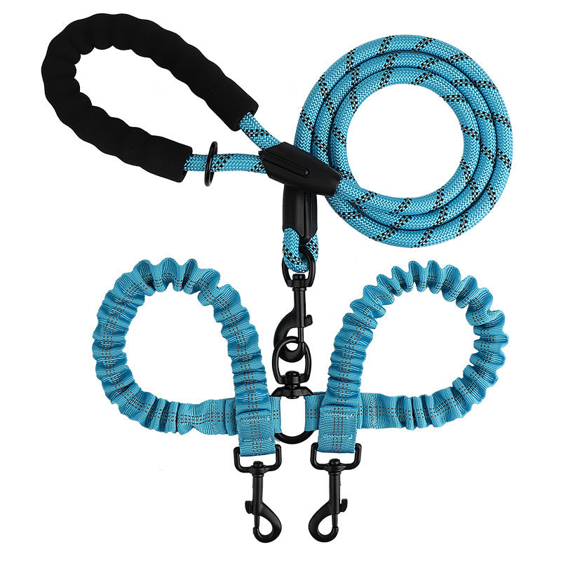 One retractable double-ended pet leash