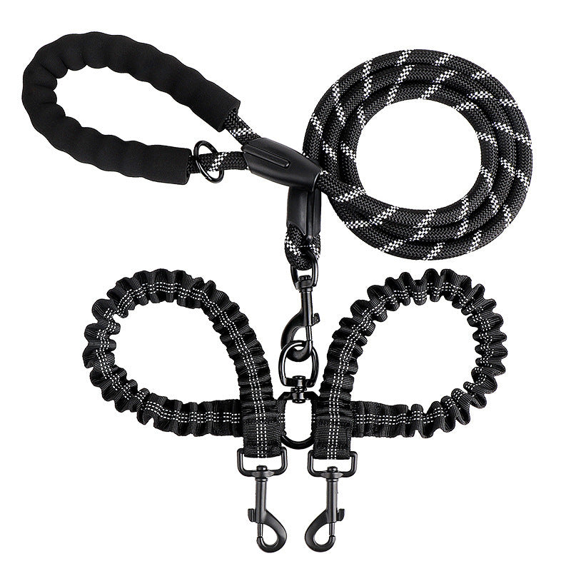 One retractable double-ended pet leash