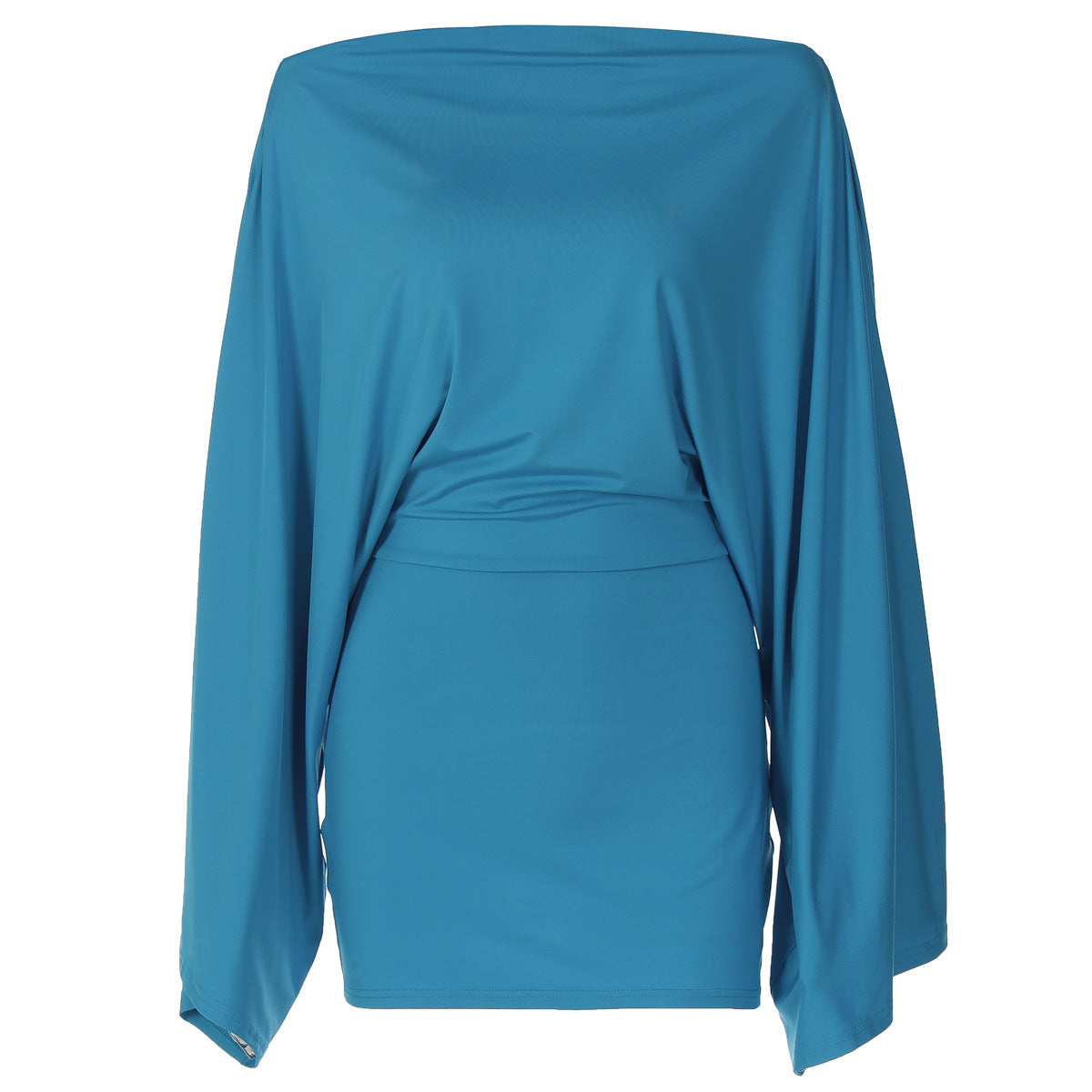 One-Shoulder Batwing Sleeve Bodycon Dress