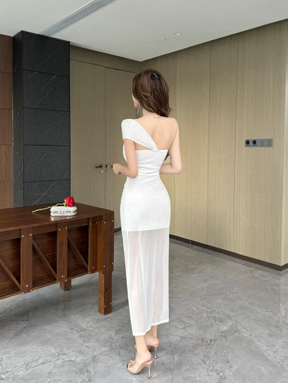 One-Shoulder Bustier Dress
