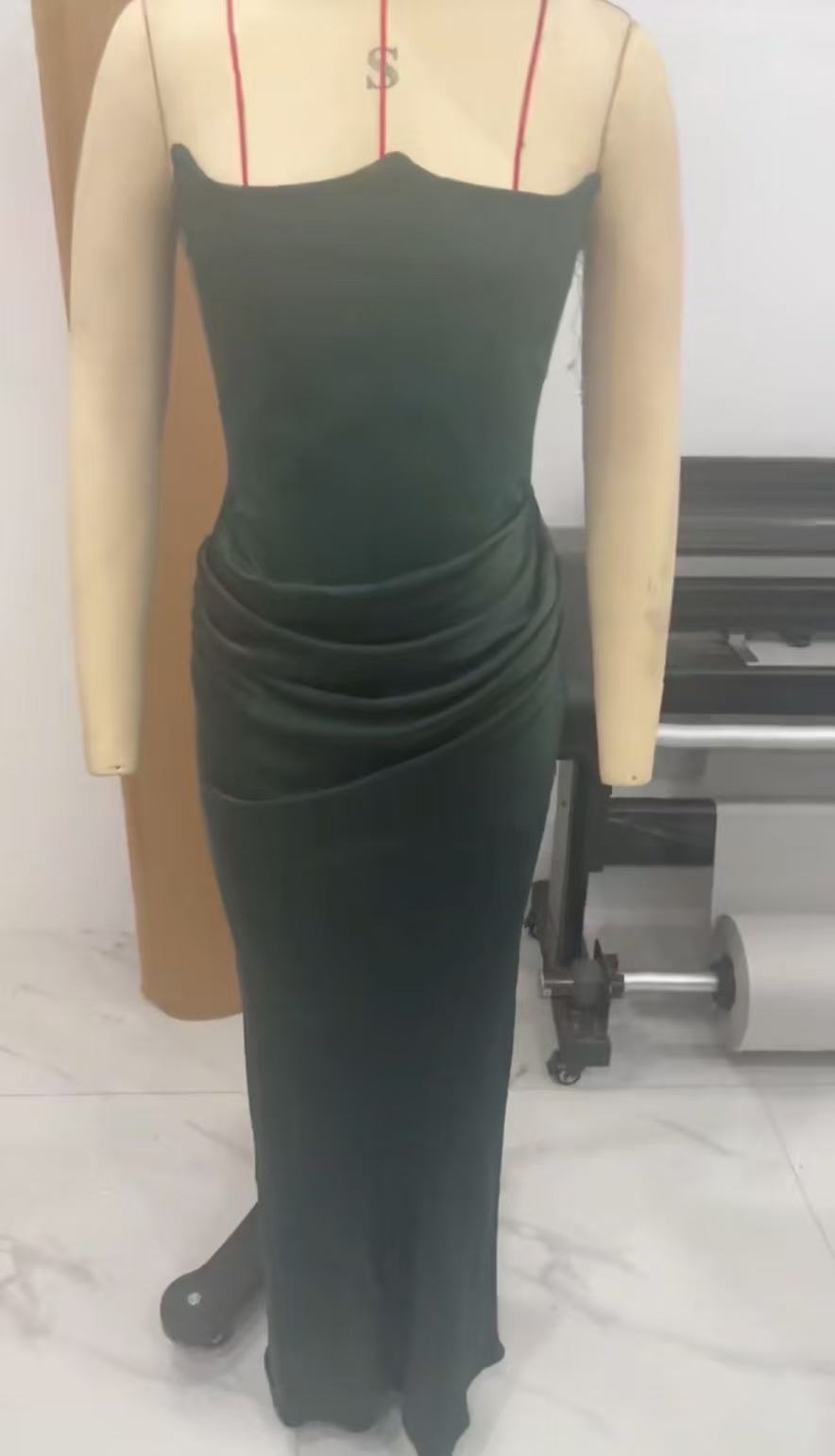One Shoulder Pleated Bodysuit Dress