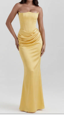 One Shoulder Pleated Bodysuit Dress