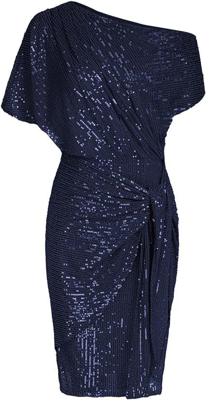 One-Shoulder Pleated Gown