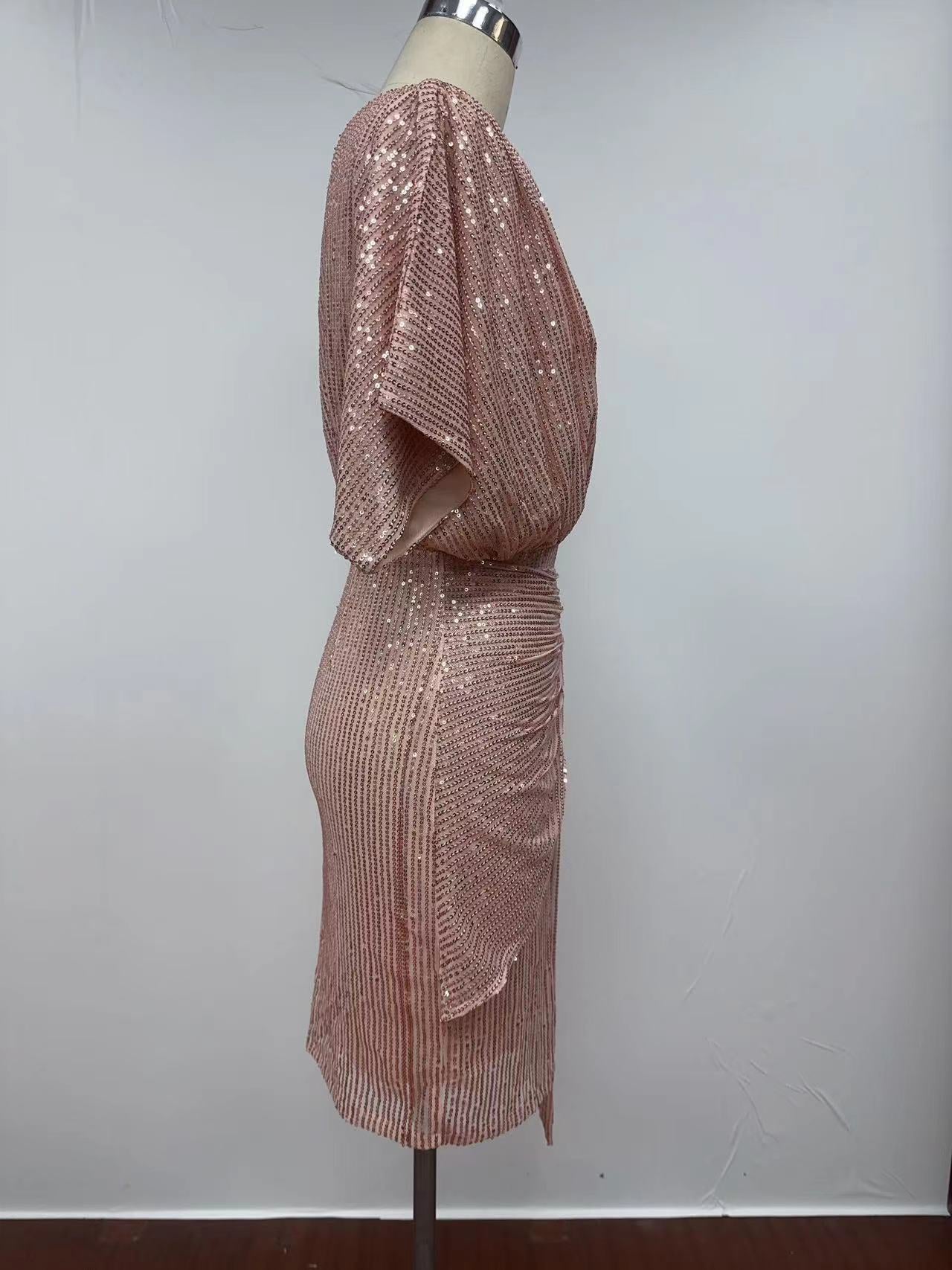 One-Shoulder Pleated Gown