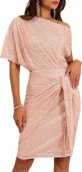 One-Shoulder Pleated Gown