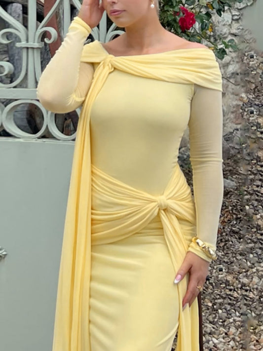 One-Shoulder Slim Strap Dress