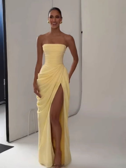 One Shoulder Slit Dress