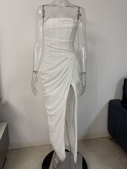 One Shoulder Slit Dress