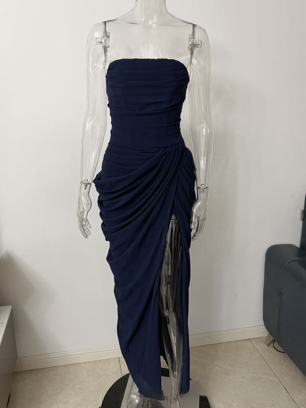 One Shoulder Slit Dress
