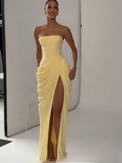 One Shoulder Slit Dress