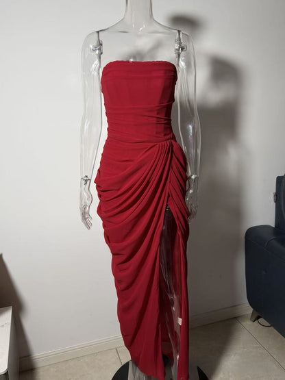 One Shoulder Slit Dress