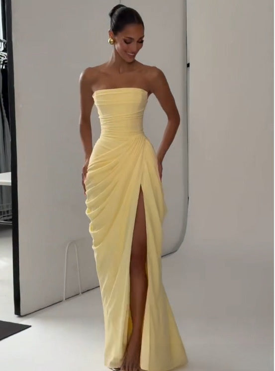 One Shoulder Slit Dress