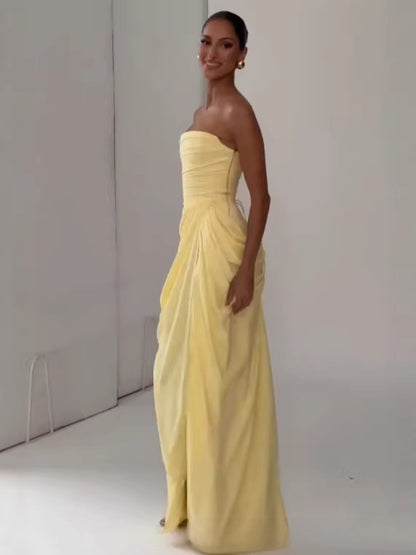 One Shoulder Slit Dress