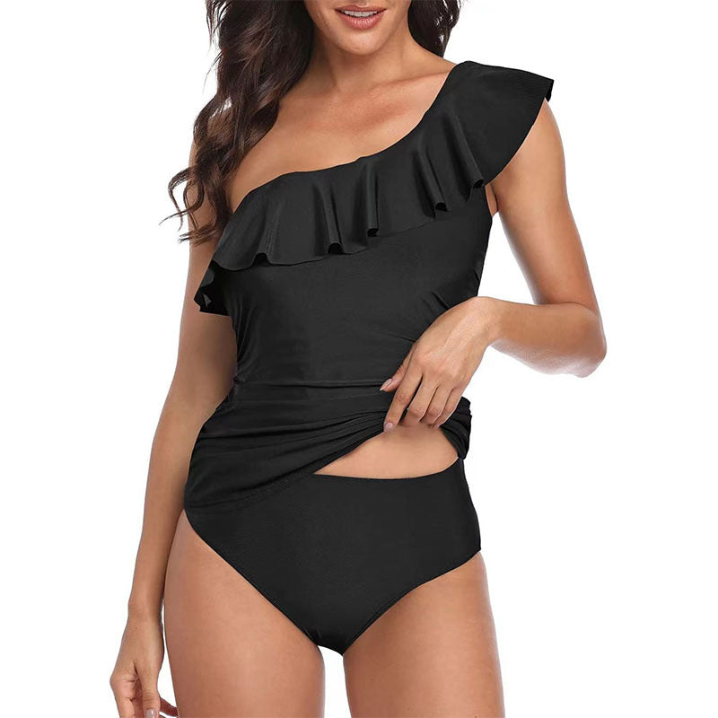 One-Shoulder Tummy Control Swimwear Bikini