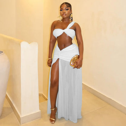 One-Shoulder Wrap Skirt