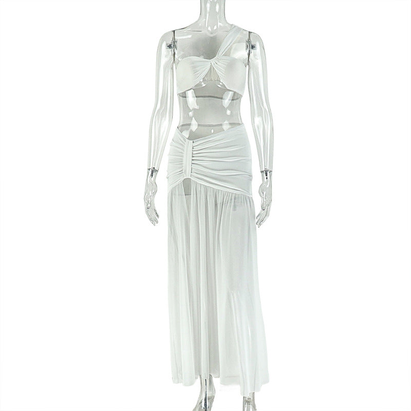 One-Shoulder Wrap Skirt