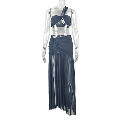 One-Shoulder Wrap Skirt