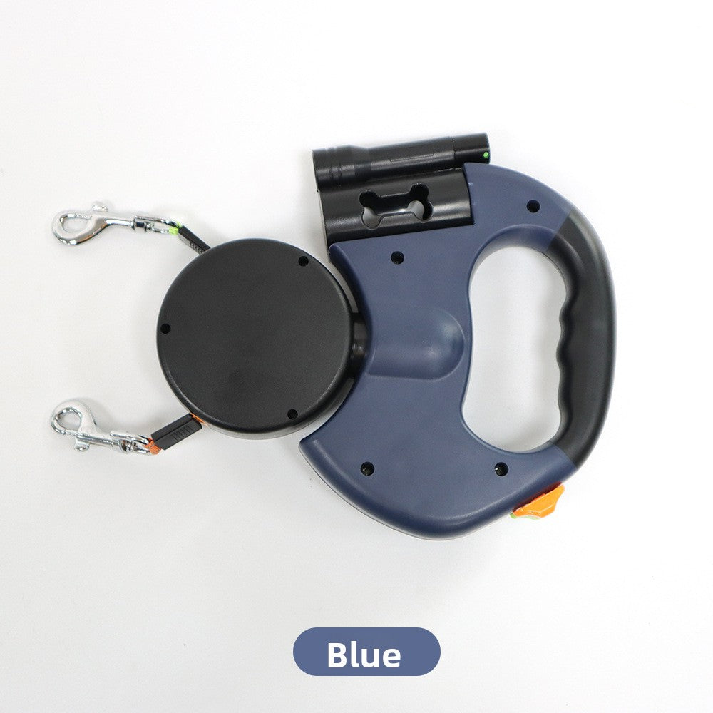 One-to-two automatic pet leash